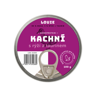 Kačacie s ryžou a taurínom 100g - LOUIE kompletné krmivo pre mačky