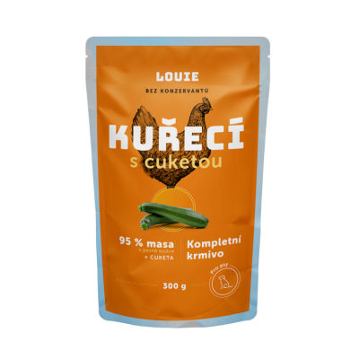 Kuracie kapsička s cuketou 300 g – LOUIE kompletné krmivo pre psov