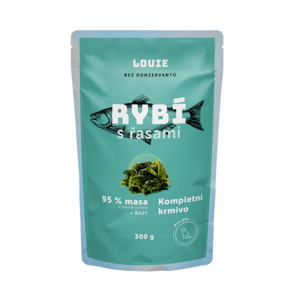 Rybie kapsička s riasami 300 g – LOUIE kompletné krmivo pre psov