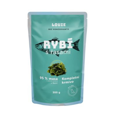 Rybie kapsička s riasami 300 g – LOUIE kompletné krmivo pre psov