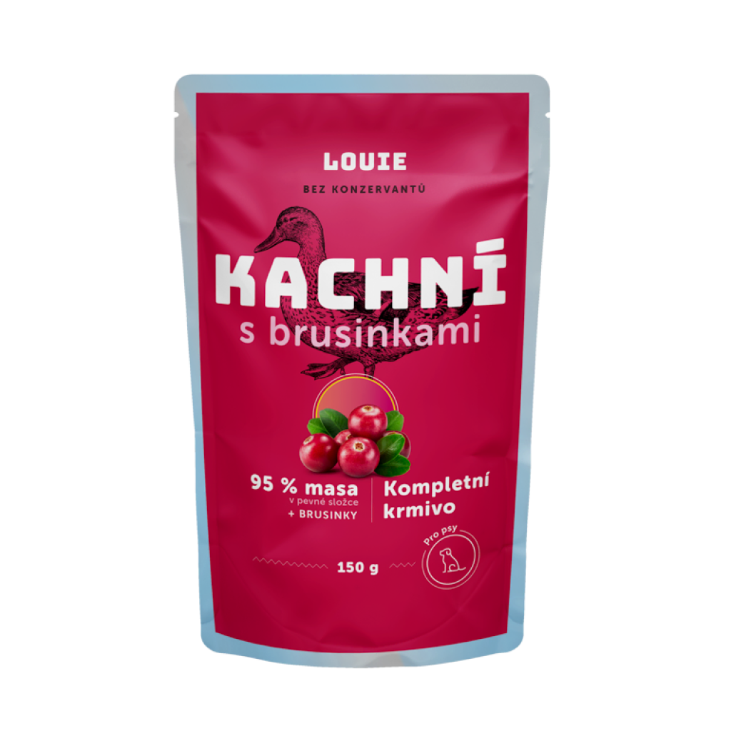 Kačacia kapsička s brusnicami 150 g – LOUIE kompletné krmivo pre psov