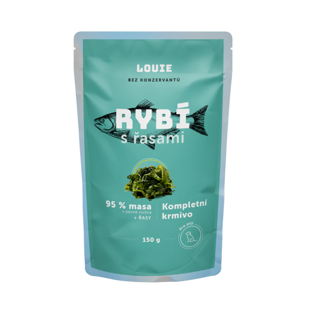 Rybia kapsička s riasami 150 g – LOUIE kompletné krmivo pre psov