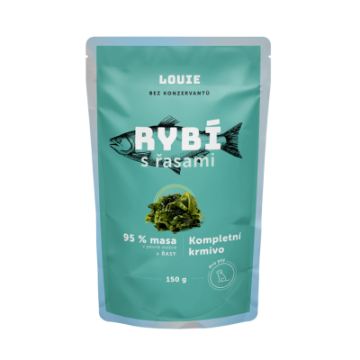 Rybia kapsička s riasami 150 g – LOUIE kompletné krmivo pre psov