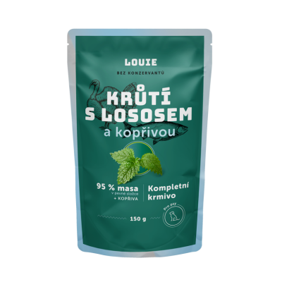Morčacia kapsička s lososom a žihľavou 150 g – LOUIE kompletné krmivo pre psov
