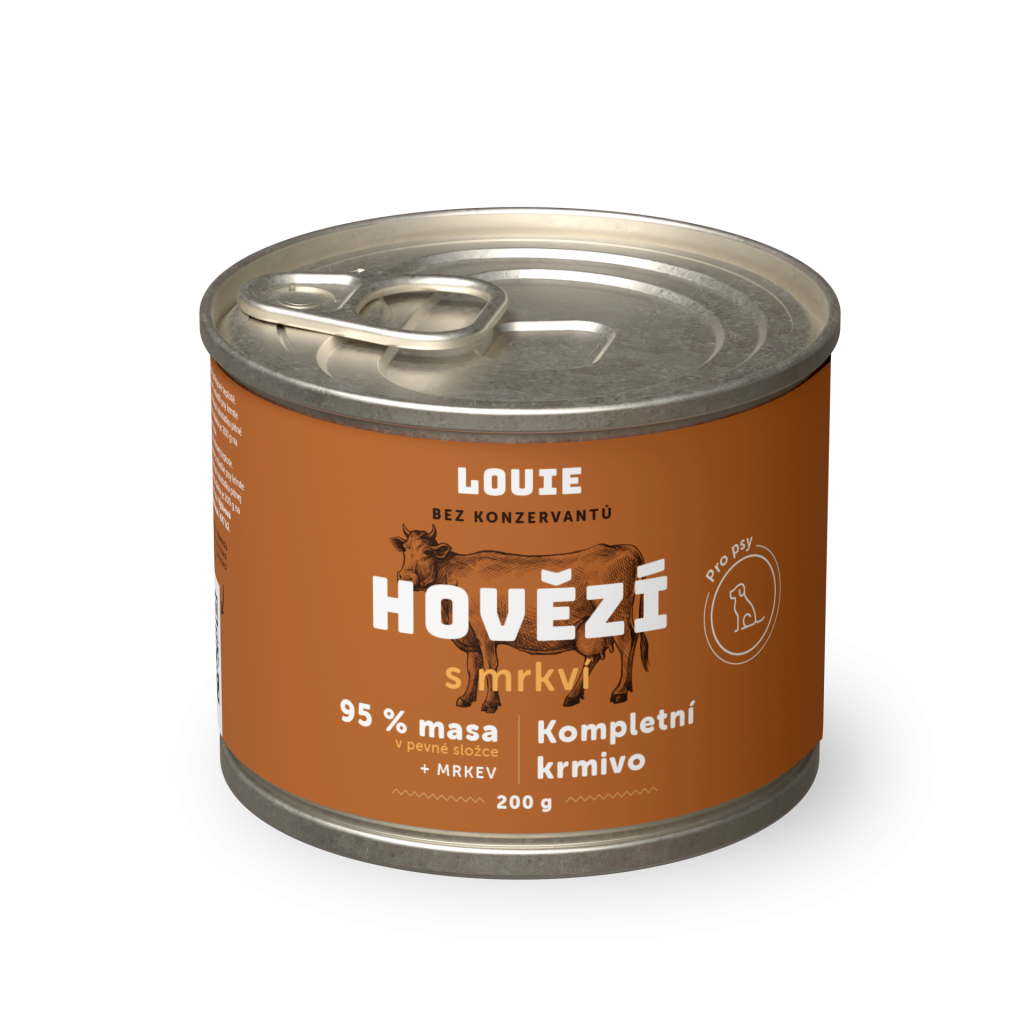 Hovädzie s mrkvou 200 g - LOUIE kompletné krmivo pre psov