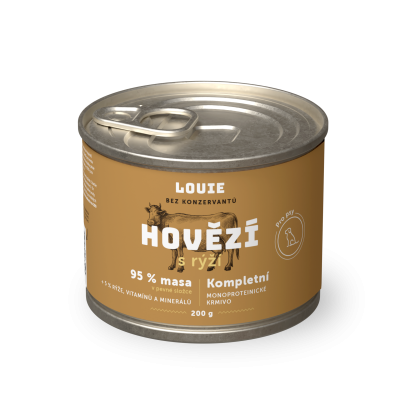 Hovädzie s ryžou 200g - LOUIE kompletné krmivo pre psov