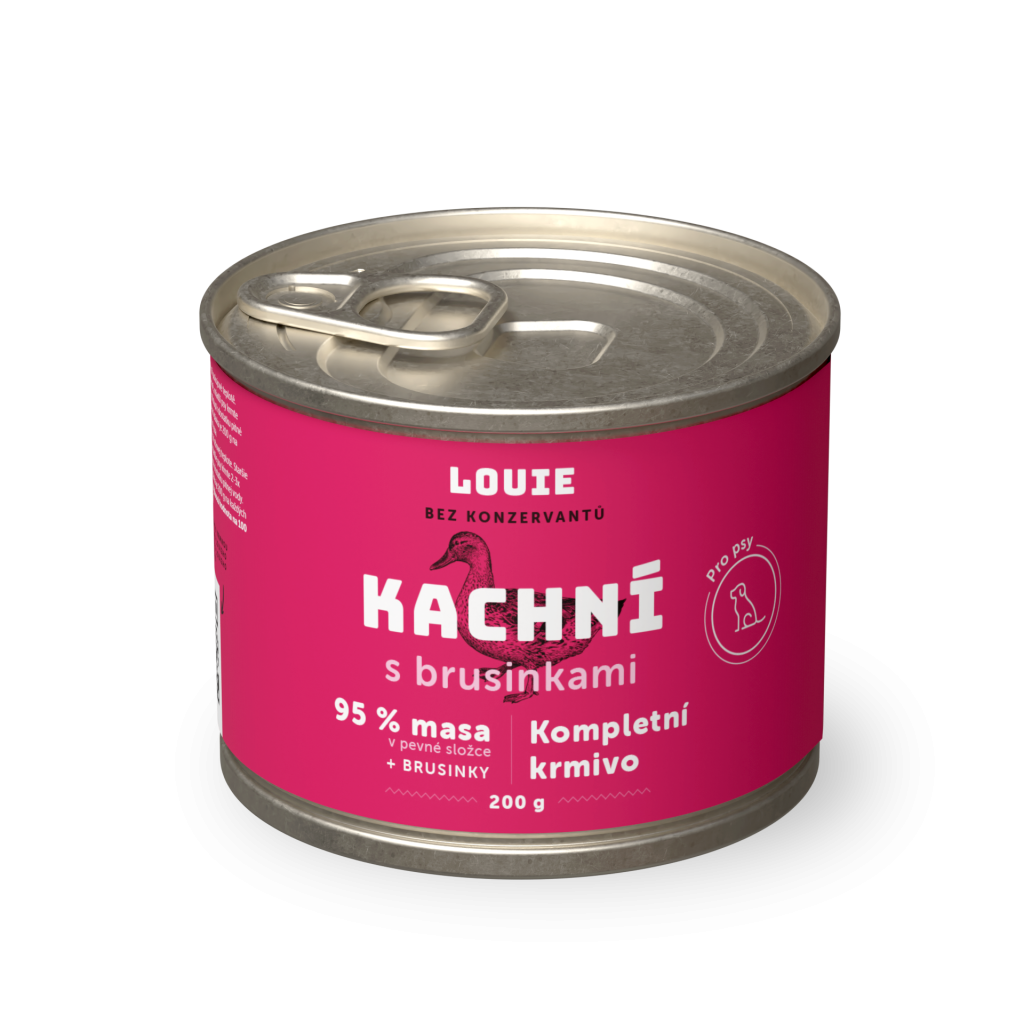 Kačacie s brusnicami 200g - LOUIE kompletné krmivo pre psov