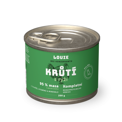 Morčacie s ryžou 200g - LOUIE kompletné krmivo pre psov