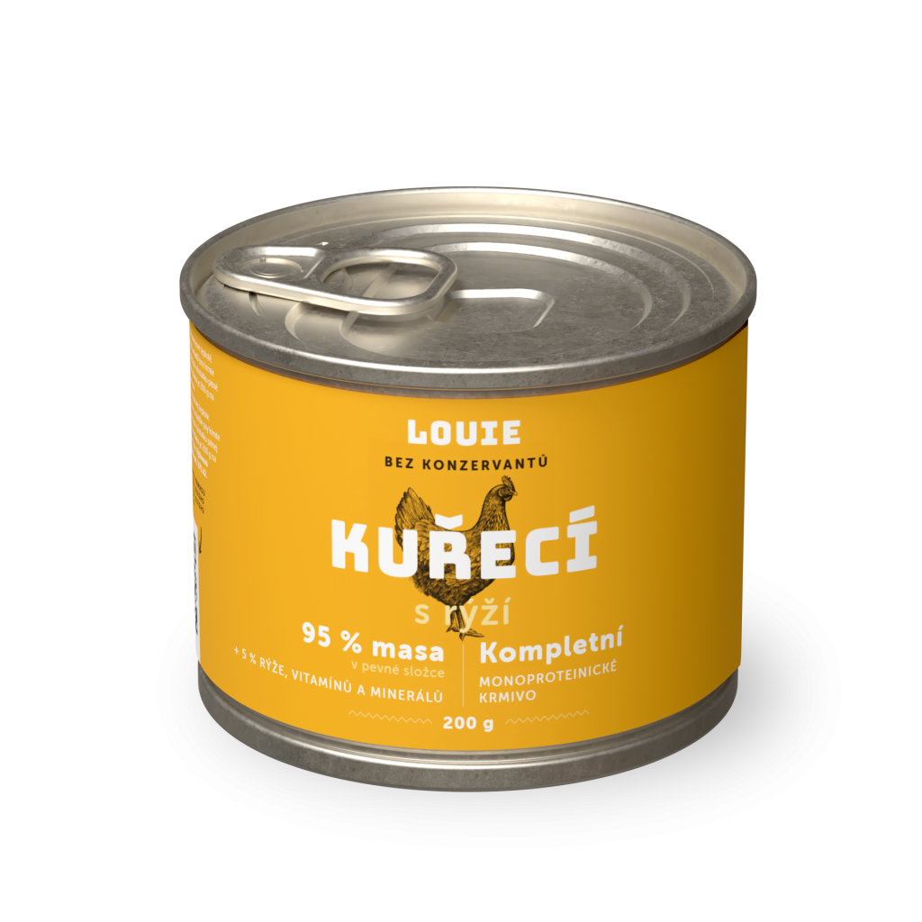 Kuracie s ryžou 200g - LOUIE kompletné krmivo pre psov