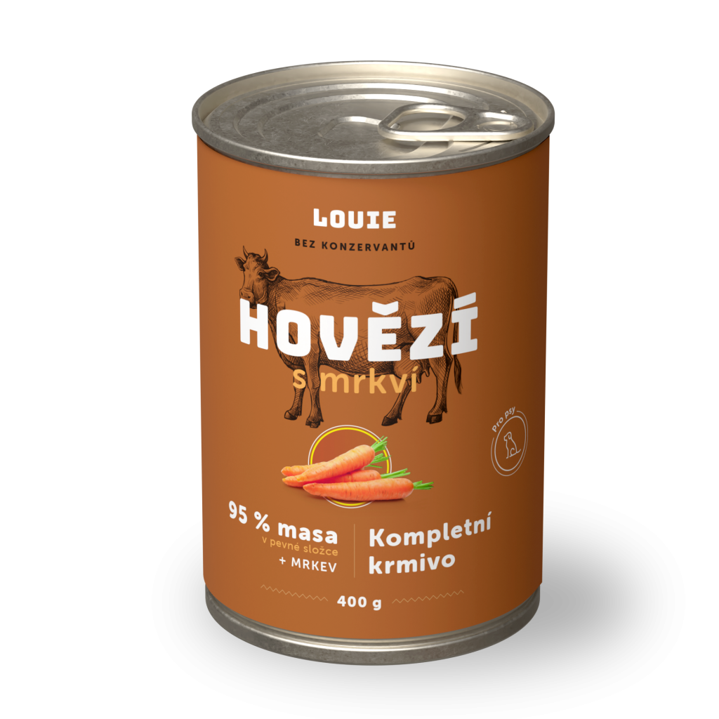 Hovädzie s mrkvou 400 g - LOUIE kompletné krmivo pre psov