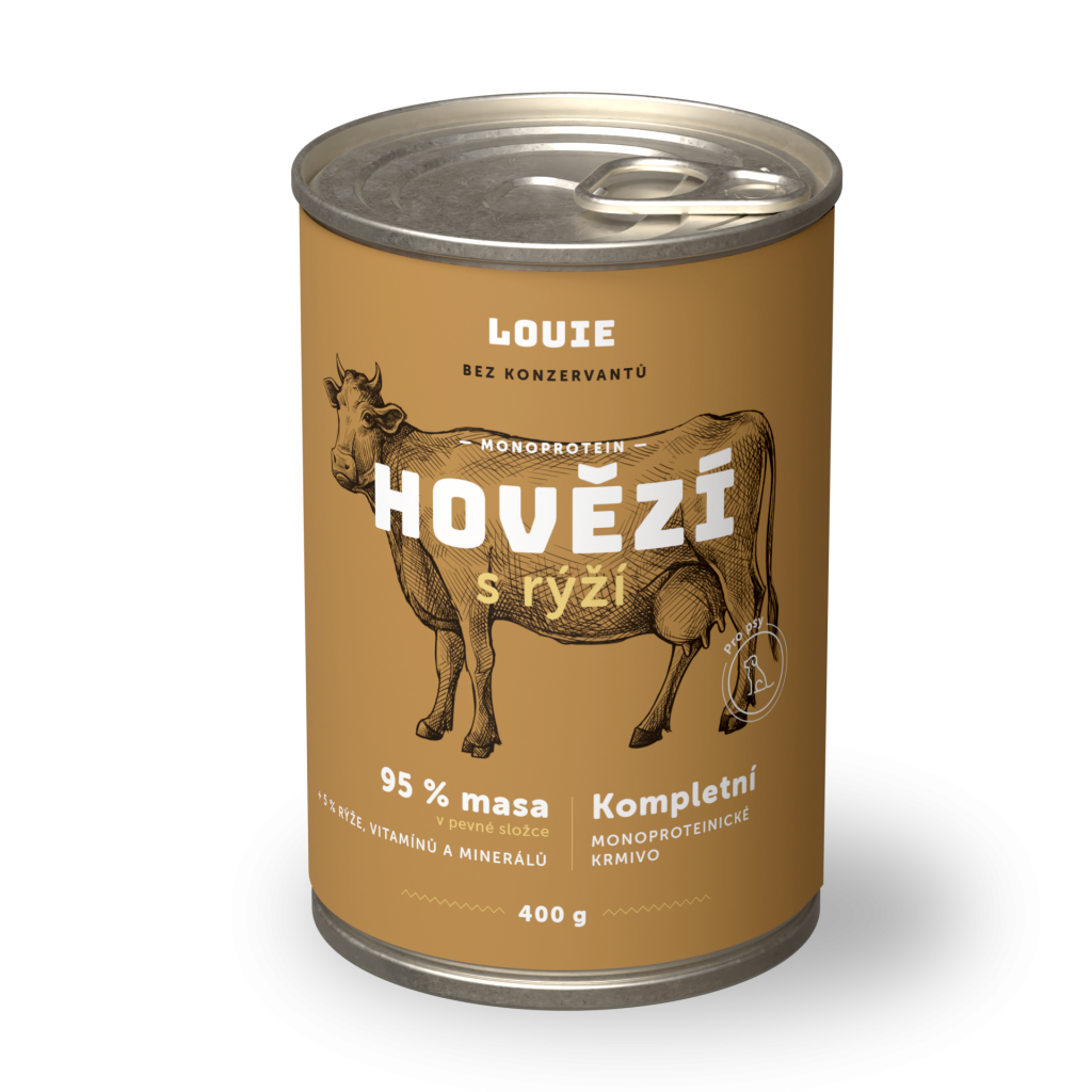 Hovädzie s ryžou 400g - LOUIE kompletné krmivo pre psov
