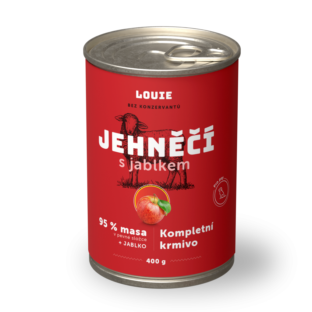 Jahňacie s jablkom 400 g - LOUIE kompletné krmivo pre psov