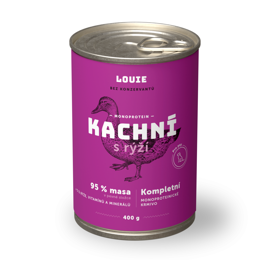 Kačacie s ryžou 400g - LOUIE kompletné krmivo pre psov