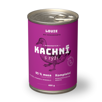 Kačacie s ryžou 400g - LOUIE kompletné krmivo pre psov