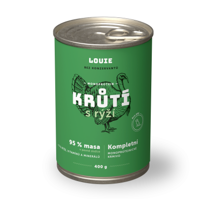 Morčacie s ryžou 400g - LOUIE kompletné krmivo pre psov