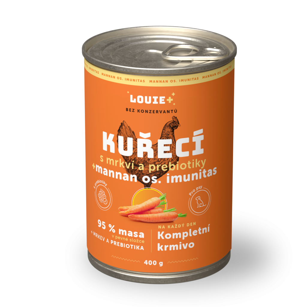 Kuracie s mrkvou + prebiotiká 400g - LOUIE kompletné krmivo pre psy