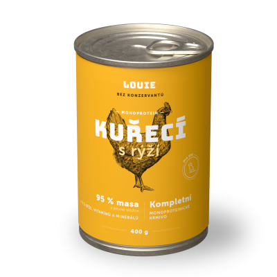 Kuracie s ryžou 400g - LOUIE kompletné krmivo pre psov