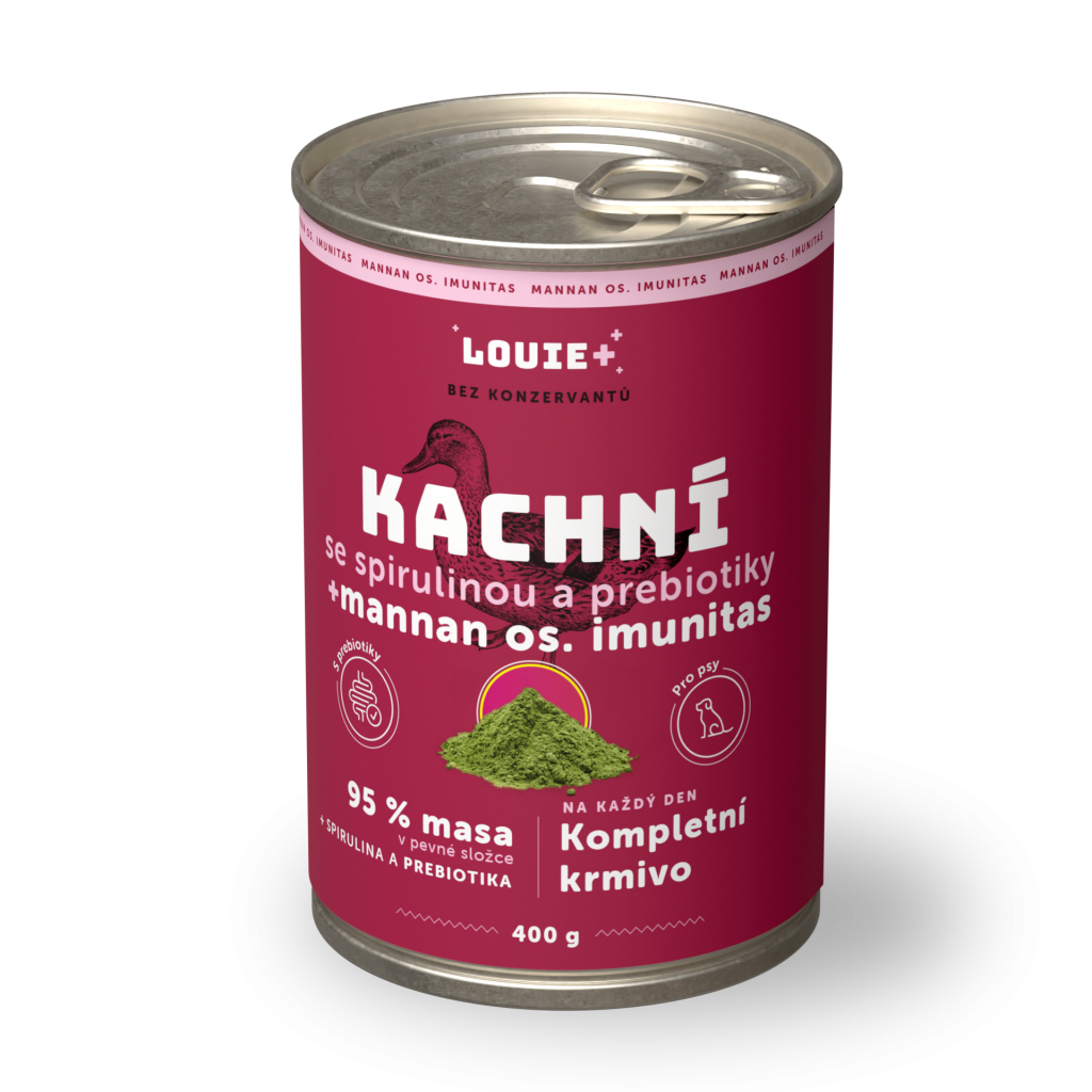 Kačacie so spirulinou + prebiotiká 400 g - LOUIE kompletné krmivo pre psy