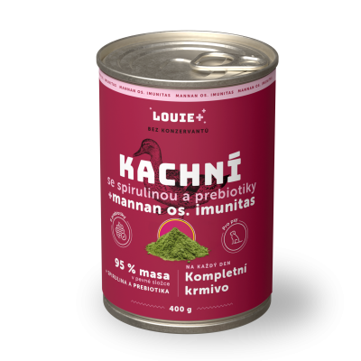 Kačacie so spirulinou + prebiotiká 400 g - LOUIE kompletné krmivo pre psy
