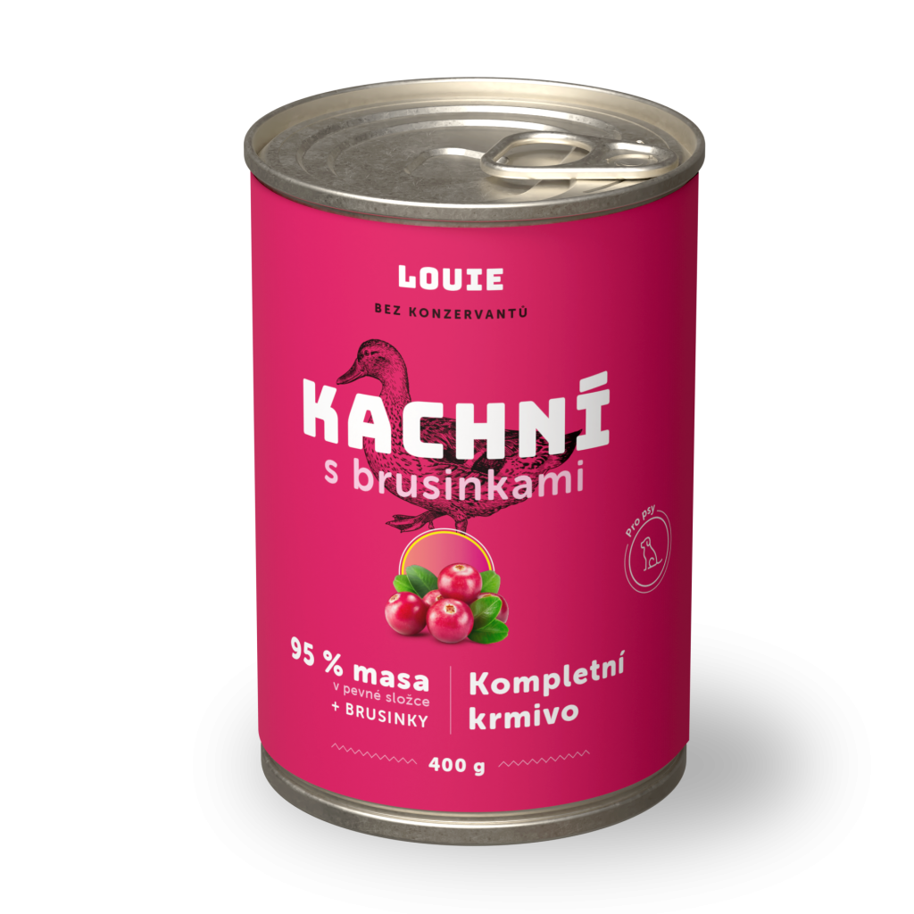 Kačacie s brusnicami 400g - LOUIE kompletné krmivo pre psov