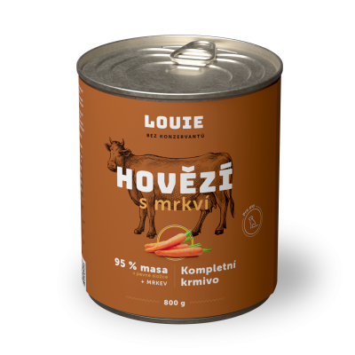 Hovädzie s mrkvou 800 g - LOUIE kompletné krmivo pre psov