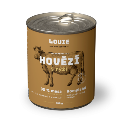 Hovädzie s ryžou 800g - LOUIE kompletné krmivo pre psov