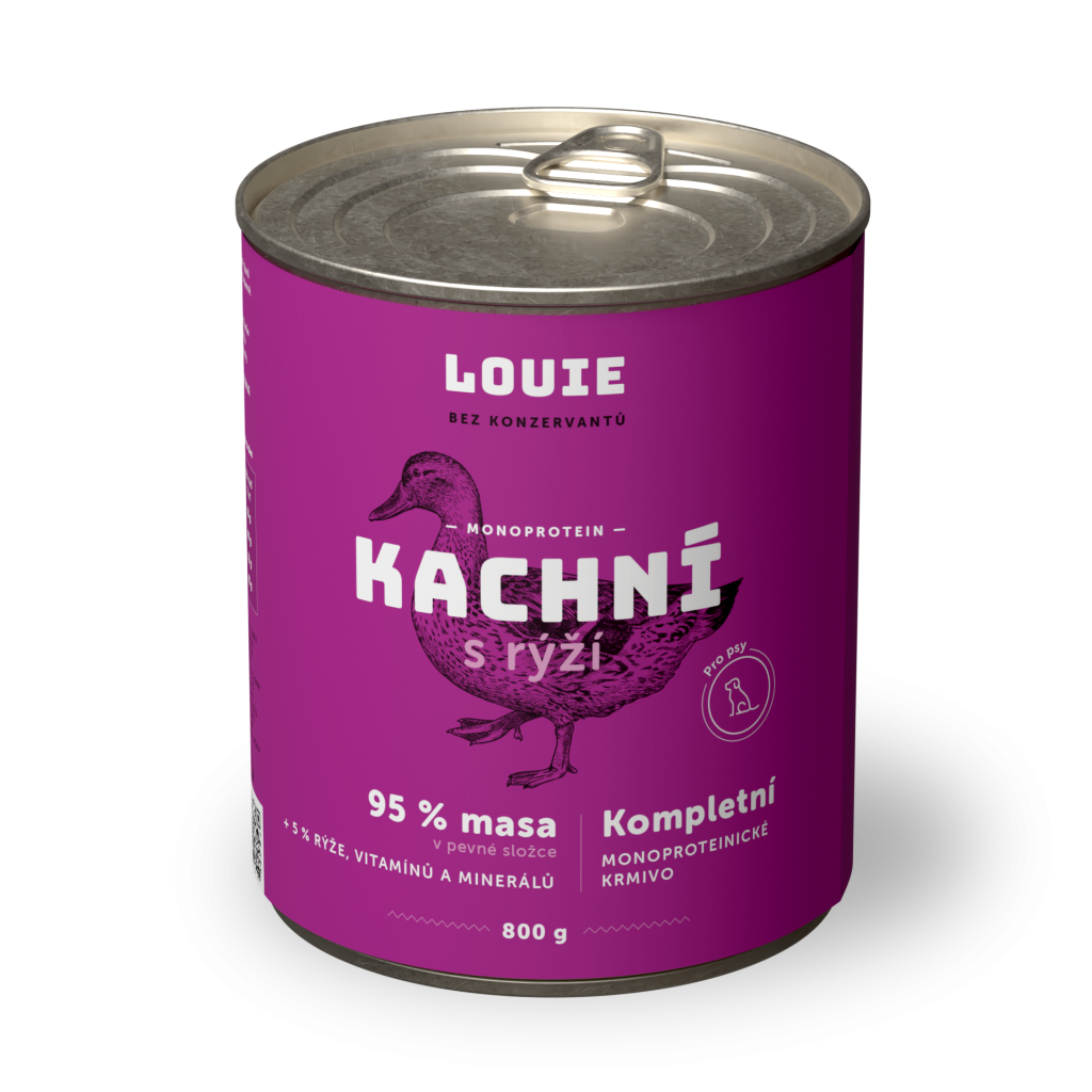 Kačacie s ryžou 800g - LOUIE kompletné krmivo pre psov