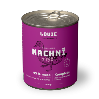 Kačacie s ryžou 800g - LOUIE kompletné krmivo pre psov