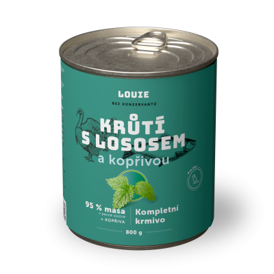 Morčacie s lososom a žihľavou 800g - LOUIE kompletné krmivo pre psov