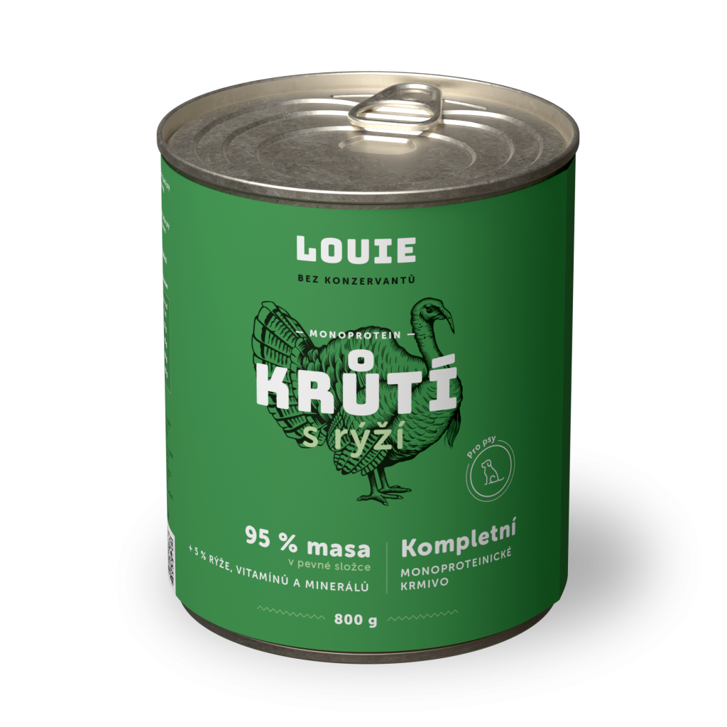 Morčacie s ryžou 800g - LOUIE kompletné krmivo pre psov