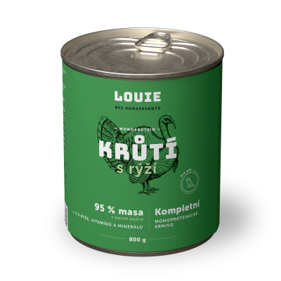 Morčacie s ryžou 800g - LOUIE kompletné krmivo pre psov