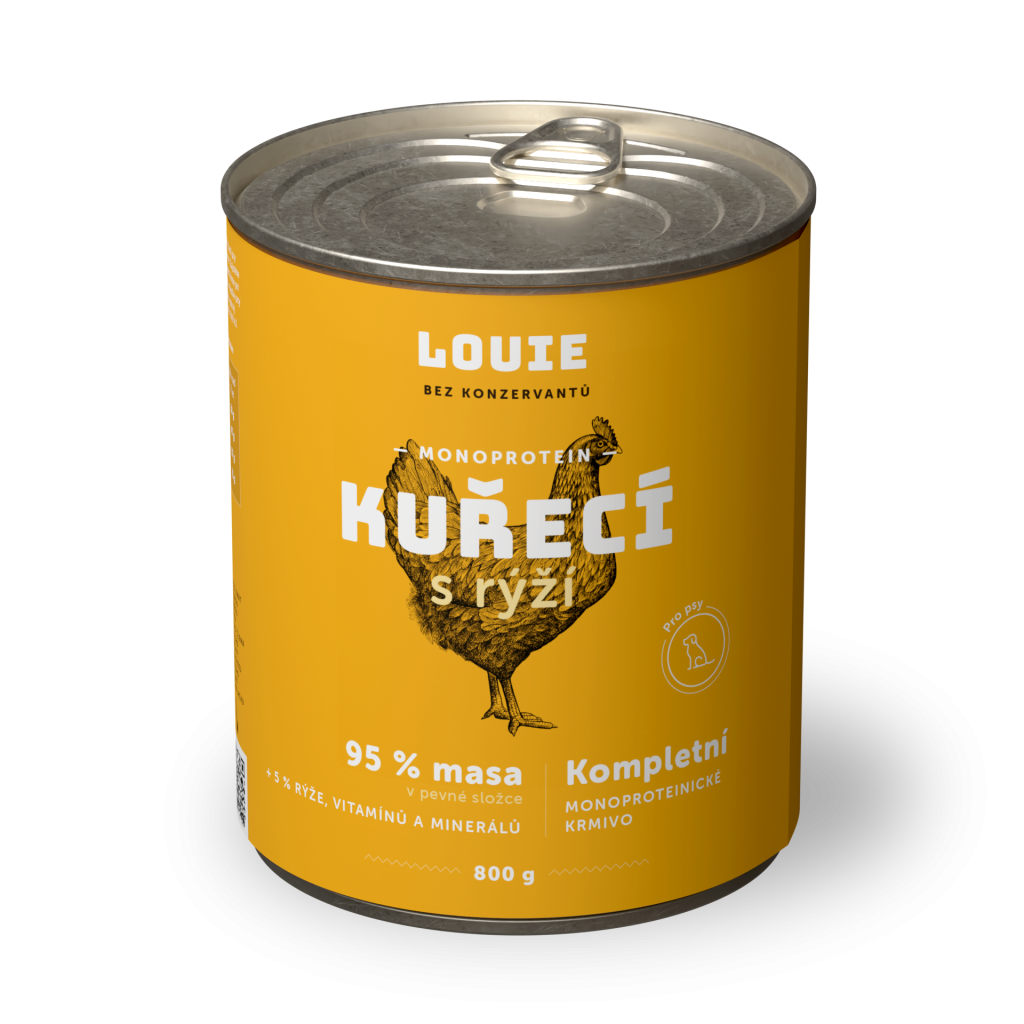 Kuracie s ryžou 800g - LOUIE kompletné krmivo pre psov