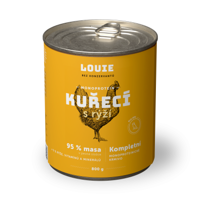 Kuracie s ryžou 800g - LOUIE kompletné krmivo pre psov