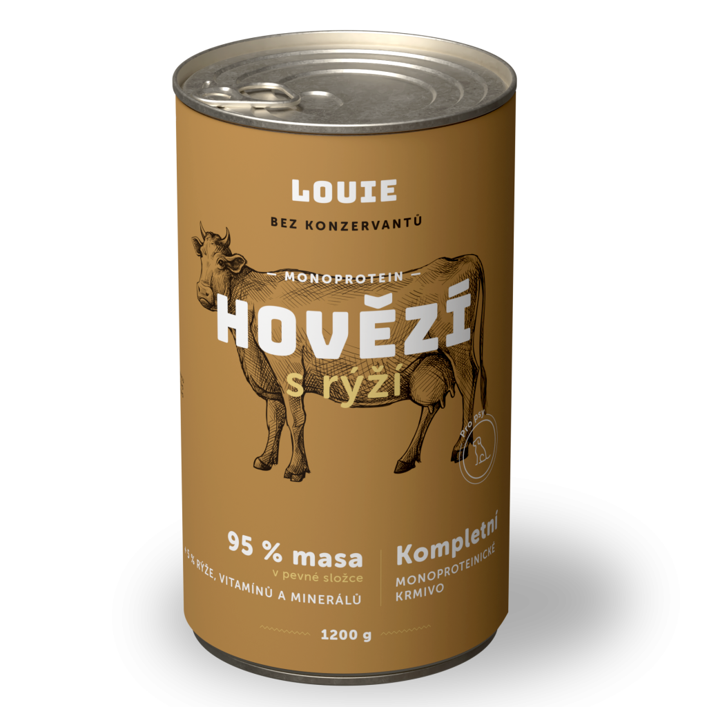 Hovädzie s ryžou 1200g - LOUIE kompletné krmivo pre psov
