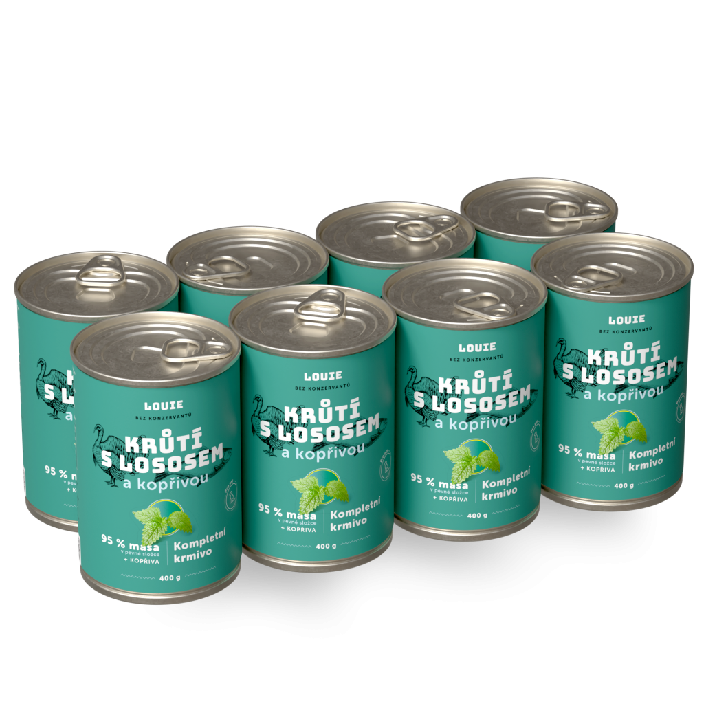 Výhodné balenie 8 ks - Morčacie s lososom a žihľavou 400 g