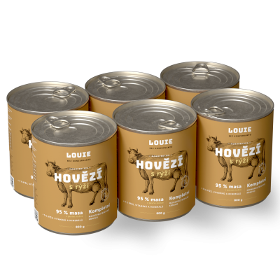 Výhodné balenie 6 ks - Hovädzie s ryžou 800 g