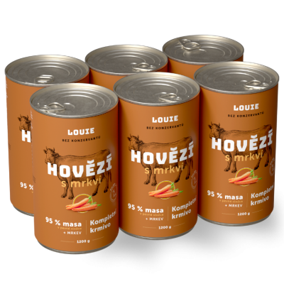 Výhodné balenie 6 ks - Hovädzie s mrkvou 1200 g