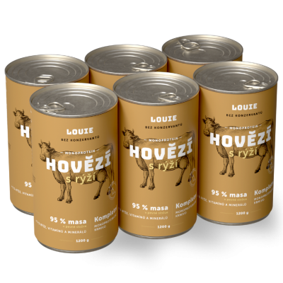 Výhodné balenie 6 ks - Hovädzie s ryžou 1200 g