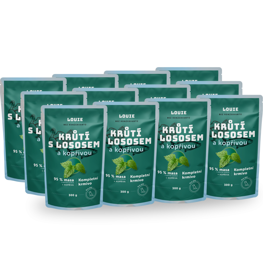 Balíček kapsičiek 12 ks - Morčacie s lososom a žihľavou 300 g