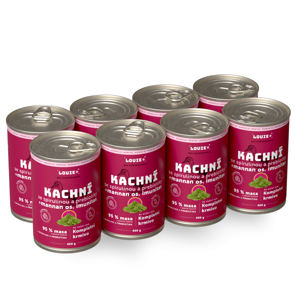 Výhodné balenie 8 ks - Kačacie so spirulinou + prebiotiká 400 g