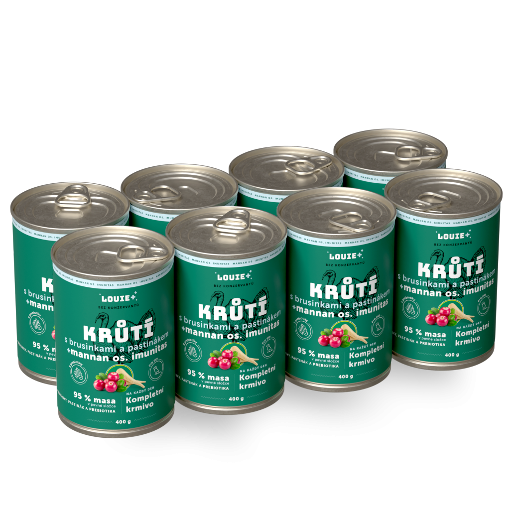 Výhodné balenie 8 ks - Morčacie s brusnicami, paštrnákom + prebiotikami 400 g