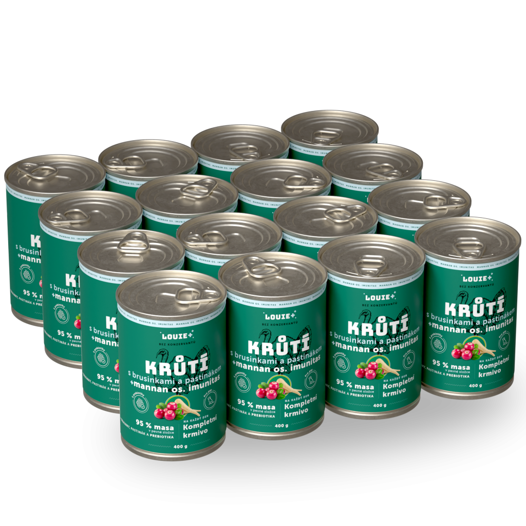 Výhodné balenie 16 ks - Morčacie s brusnicami, paštrnákom + prebiotikami 400g