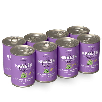 Výhodné balenie 8 ks - Králik s kuracím a so špenátom 400g